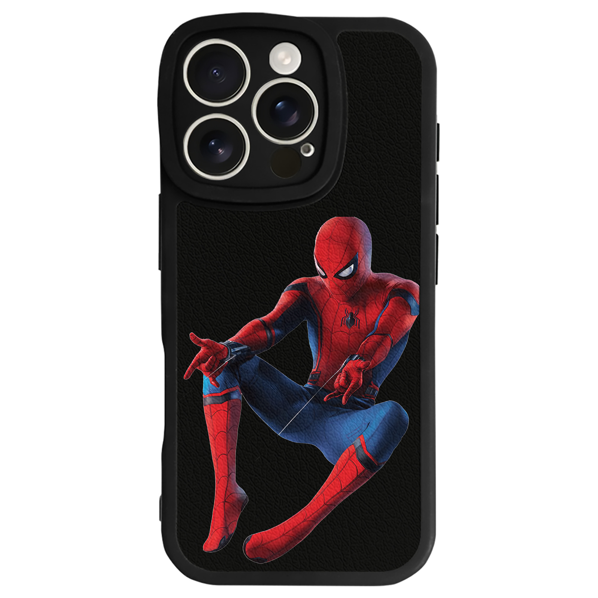 Spider Man スパイダーマン 【iPhone 16シリーズ対応】シリコンスマホケース（レザー調） 材質：シリコン